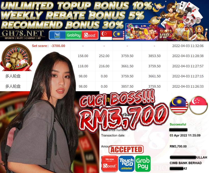 MEGA888 '' ROULETTE '' CUCI RM 3,700 ♥