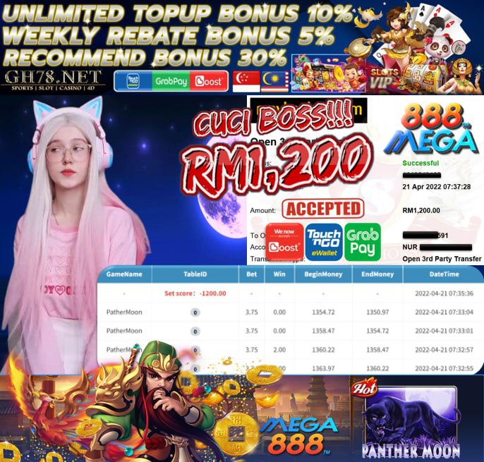 MEGA888 '' BONUS BEARS '' CUCI RM1,200 ♥