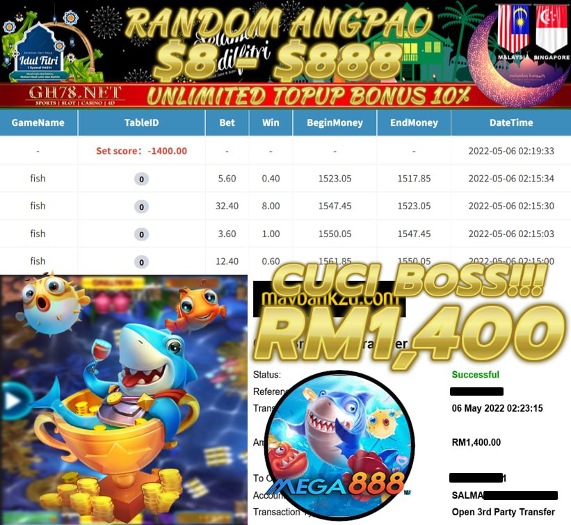 MEGA888 '' FISH '' CUCI RM 2,000 ♥