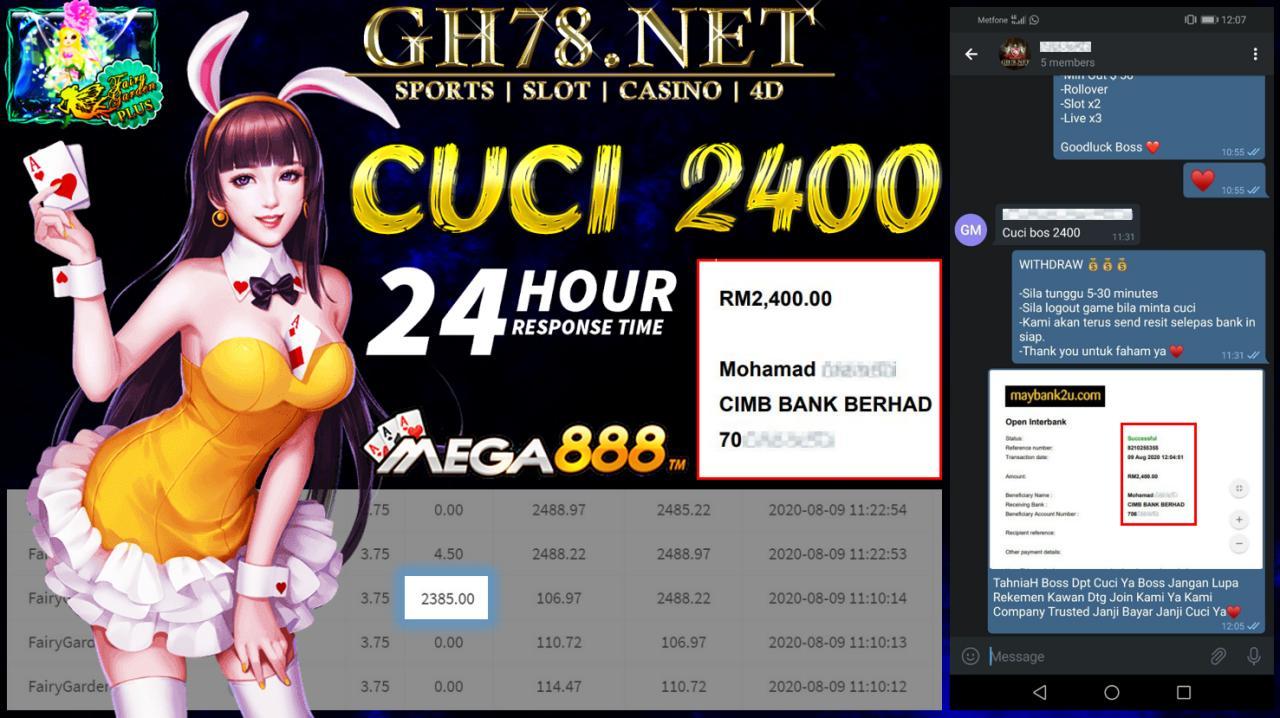 MEMBER MAIN MEGA888 CUCI RM2400