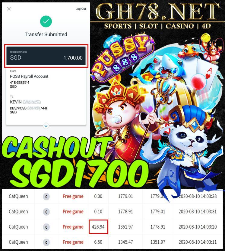 MEMBER CASHOUT SGD1700