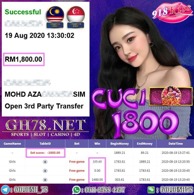 918KISS FT.GIRLS KENA FREE GAME CUCI RM1800