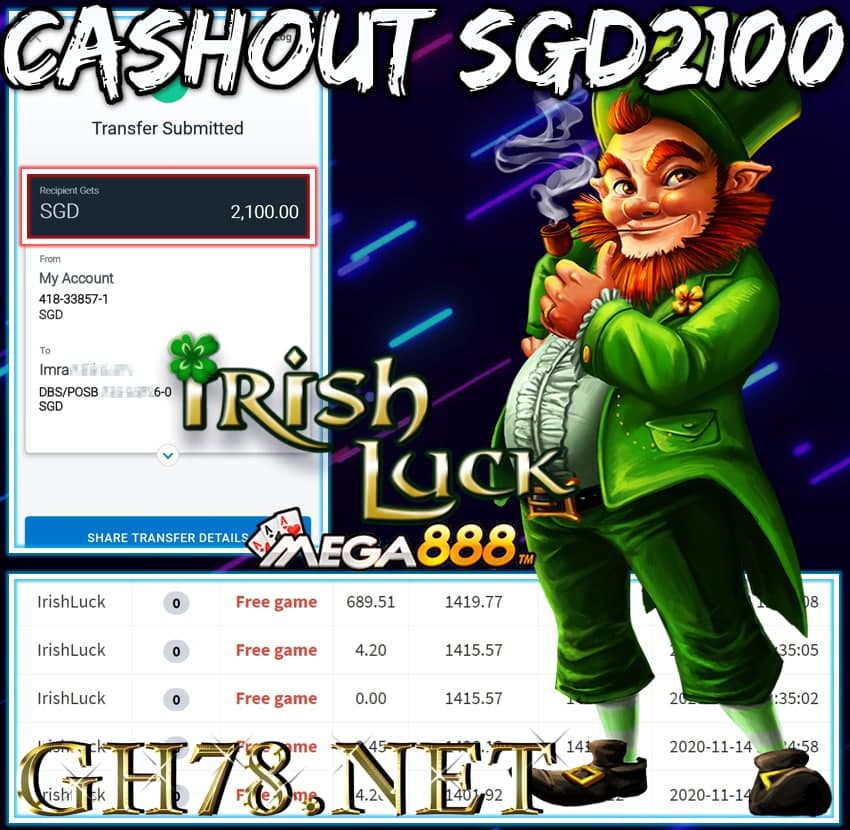 MEMBER PLAY MEGA888 CASHOUT SGD2100