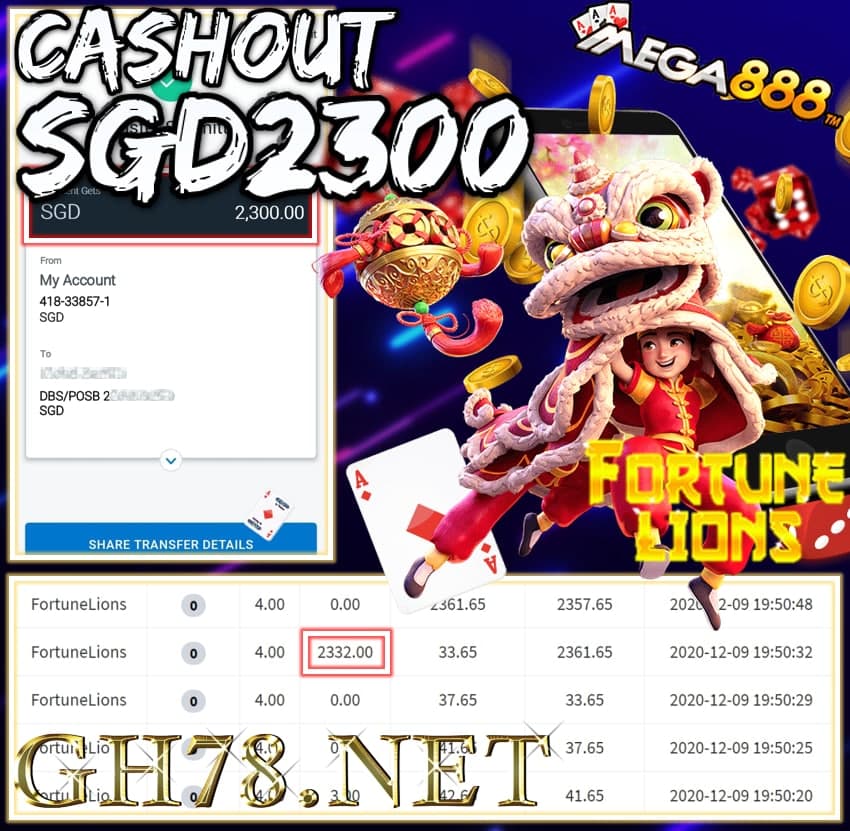 MEMBER PLAY MEGA888 CASHOUT SGD2300 !!!