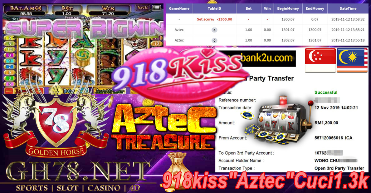 918KISS CUSTOMER MAIN AZTEC MINTA CUCI RM1300!!	