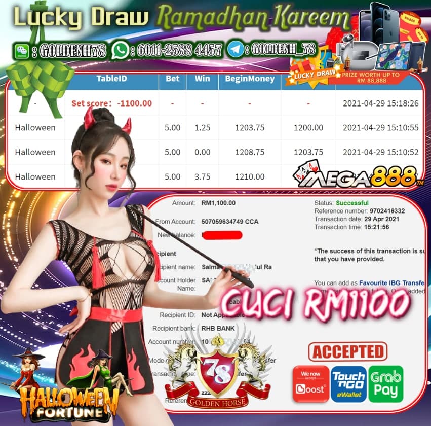 MEGA888 HALLOWEEN GAME CUCI RM1100