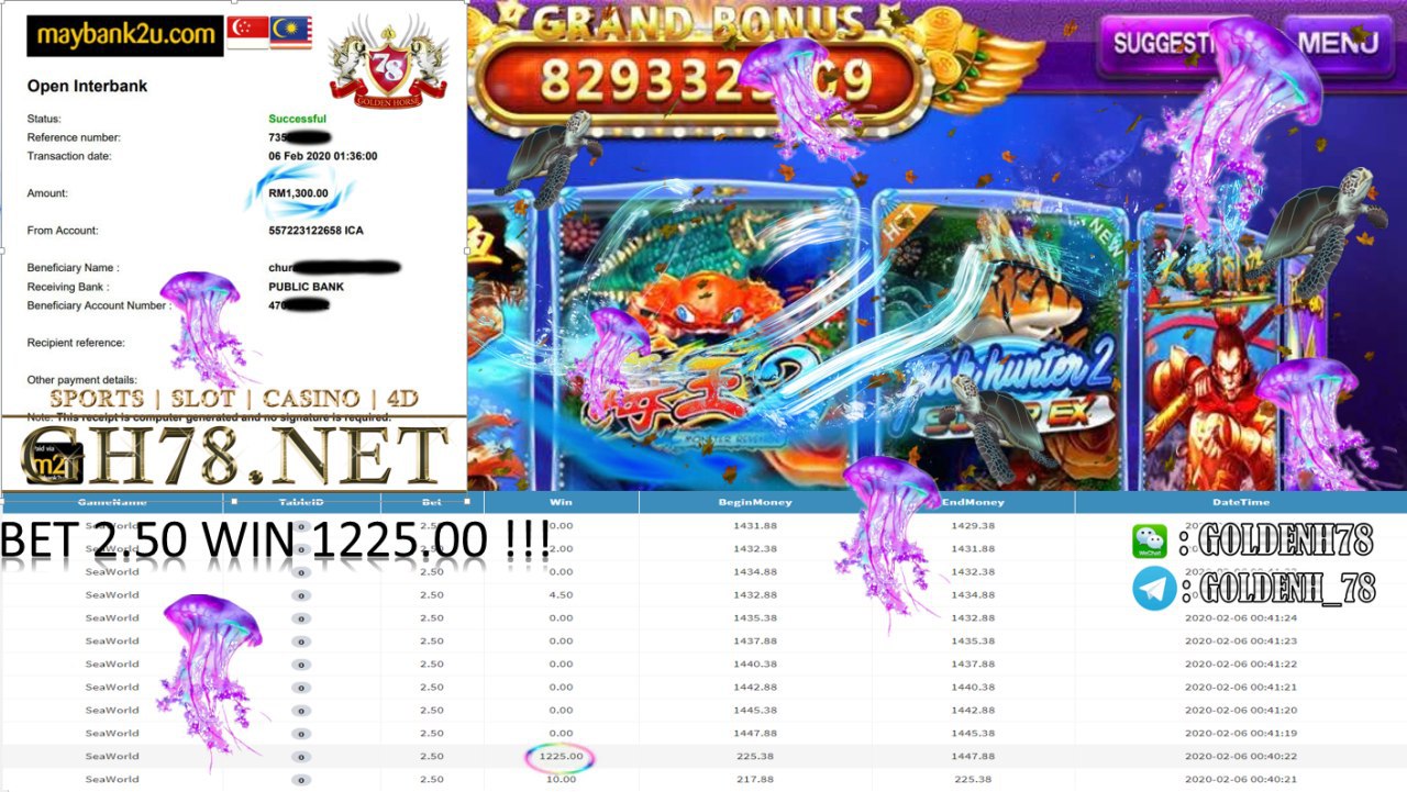 2020 NEW YEAR !!! MEMBER MAIN PUSSY888, SEAWORLD , WITHDRAW RM1300!!!